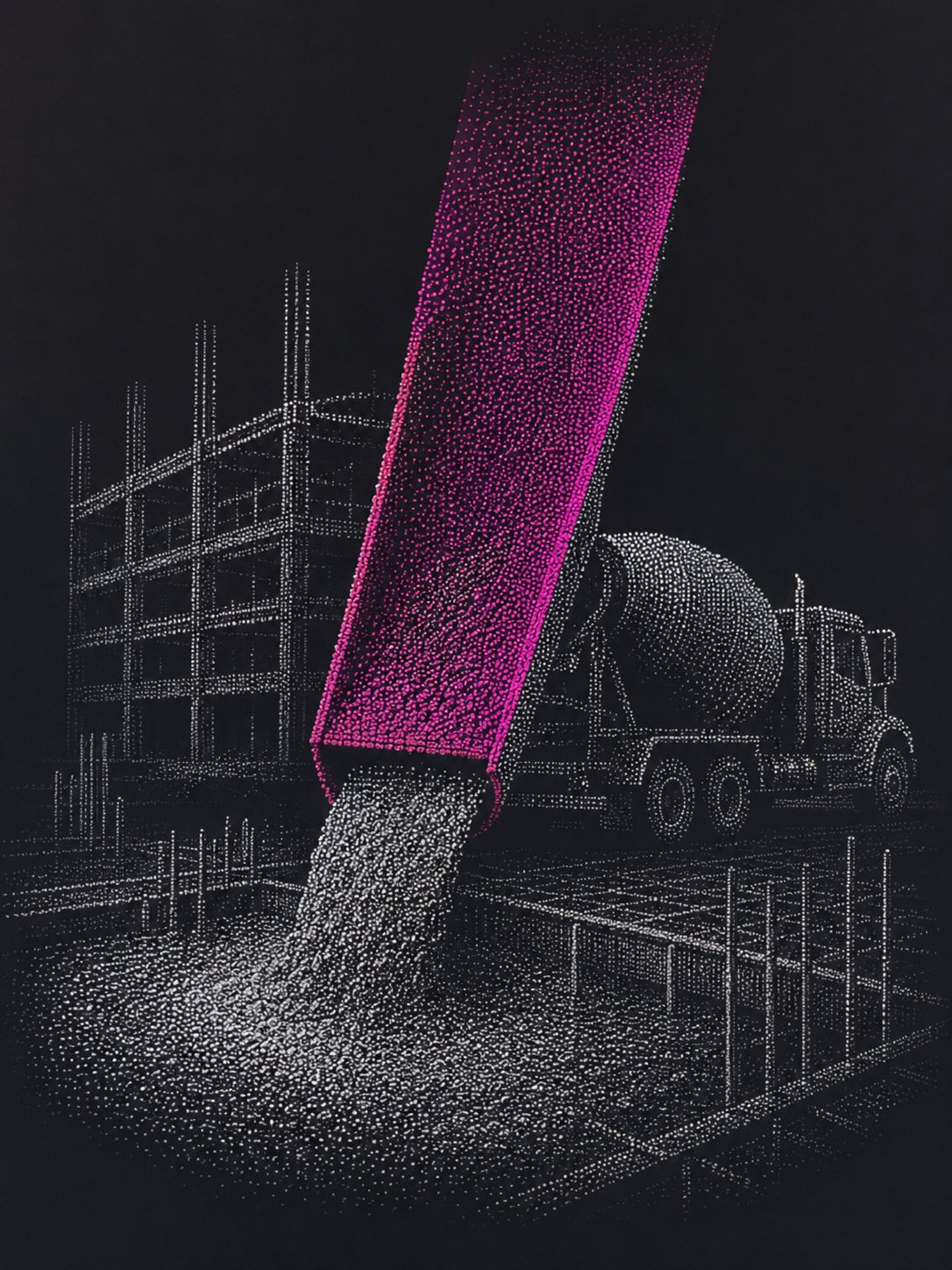 Concrete construction dot art