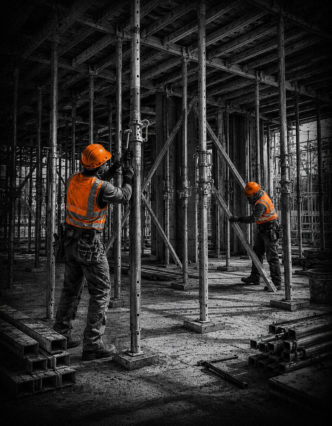 Shoring construction workers